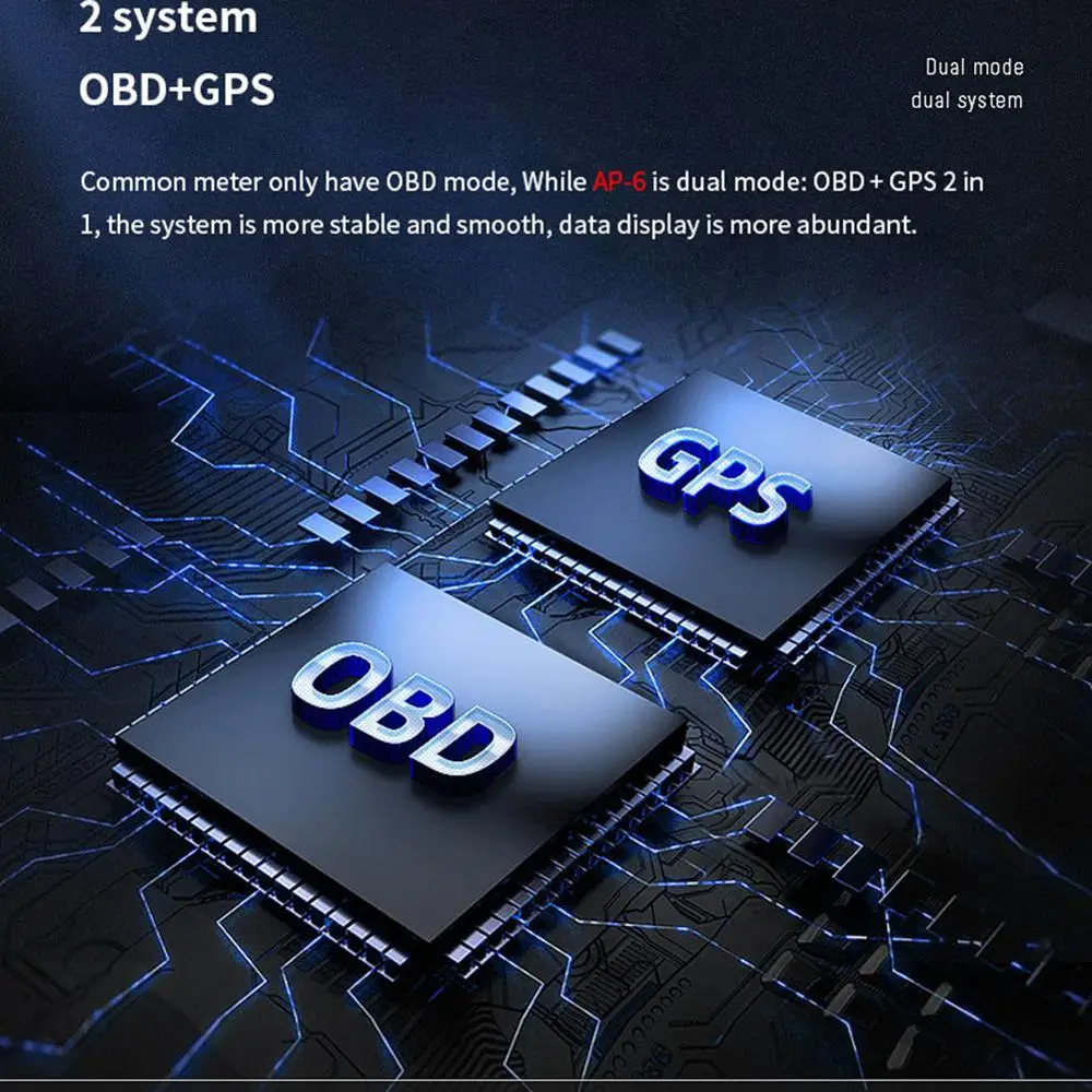 Universal Car HUD OBD + GPS Dual System Smart Head