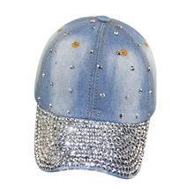 Синяя регулируемая джинсовая бейсбольная кепка в стиле хип-хоп кепка для женщин