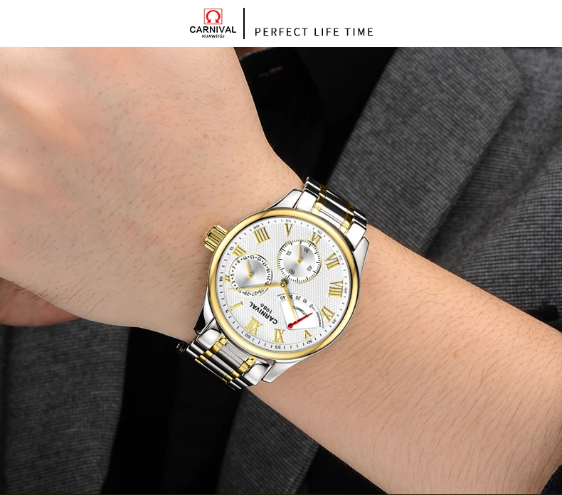 Seiko Автоматический ход Мужские t Карнавальная майка брендовые Роскошные Мужские механические часы relogio masculino часы из нержавеющей стали ремень для мужских часов