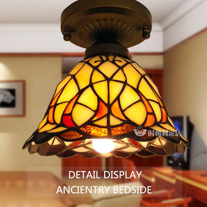

style of the ancient Mediterranean small ceiling lamps, aisle lights lamp lamp Tiffany lamp inside the American village