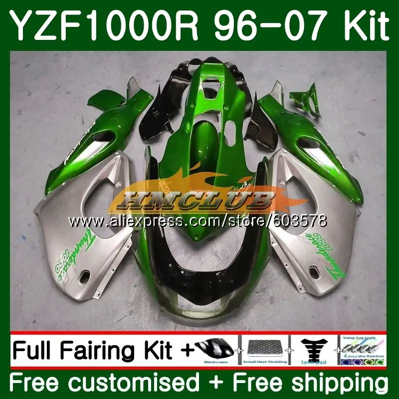 Комплект обтекателей для YAMAHA YZF1000R Thunderace 1996 2007 61CL.18 черная зеленая фотовспышка YZF