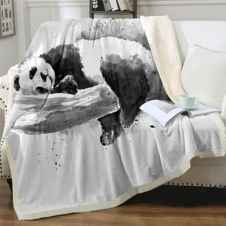 Branco Cobertores De Cama Pandas Bonitos De