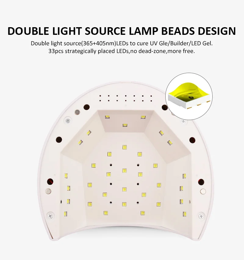 65W UV LED Nail Lamp UV Light for Nail 33 Pcs Light Bead UV Gel Nail Lamp Quick Curing Nail Gel Polish Nail Dryer Suitable Salon