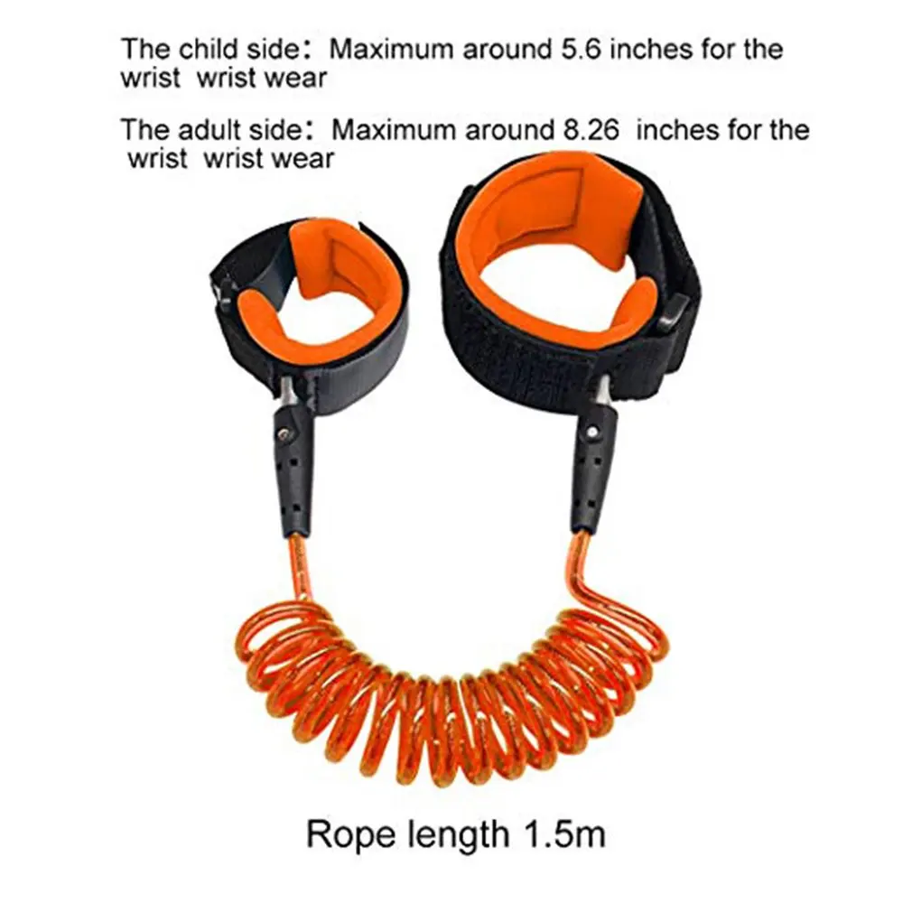 Вращающаяся головка вращается против потери с тяговой веревкой детский браслет против потери веревка оборудование для безопасности детей - Цвет: ornge Rotate