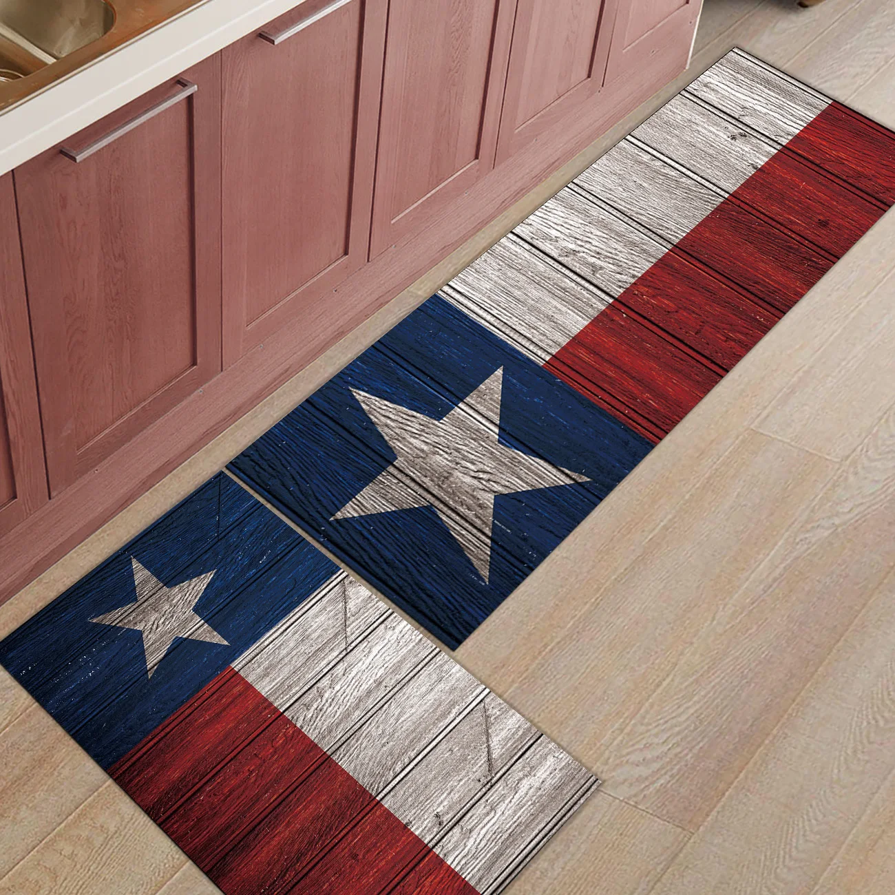 2 шт. Коврики для кухни флаг Техаса узорные на винтажном деревянном коврике для входной двери ванной гостиной двери коврики дома