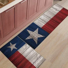 2 шт. Коврики для кухни флаг Техаса узорные на винтажном деревянном коврике для входной двери ванной гостиной двери коврики дома