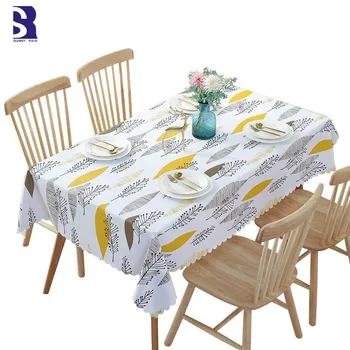 

SunnyRain 1-Piece PVC Table Cloth Waterproof Dining Tablecloth Table Rectangle Oil Proof Table Cover Round Tablecloths