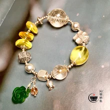 Qinxinyaji дизайн shangqingyun] натуральные волосы кристалл мед восковой браслет и Tianyu Xiangyun кулон