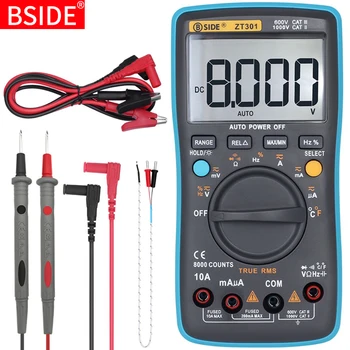 

Digital Multimeter BSIDE ZT301 302 True-RMS DC/DA Voltmeter Ammeter Multimetro DMM Resistance Ohm Cap Hz Temp Tester