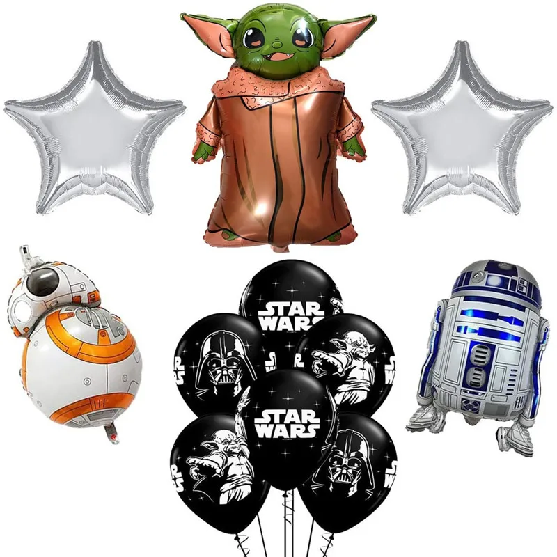 11Pcs/lot Disney Star Wars Figure Toys Anime Robot R2D2 Yoda BB8 Balloons Birthday Party Decoration Kids Gift Props | Игрушки и хобби