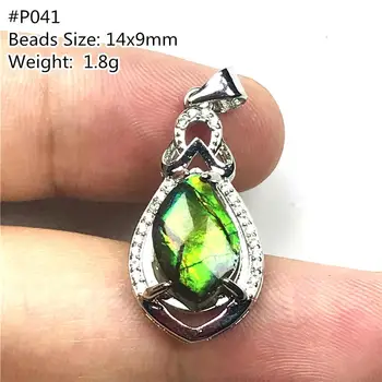 

Genuine Natural Green Ammonite Ammolite Pendant Jewelry For Woman Lady Man Crystal Beauty Beads Stone Silver Luck Gemstone AAAAA