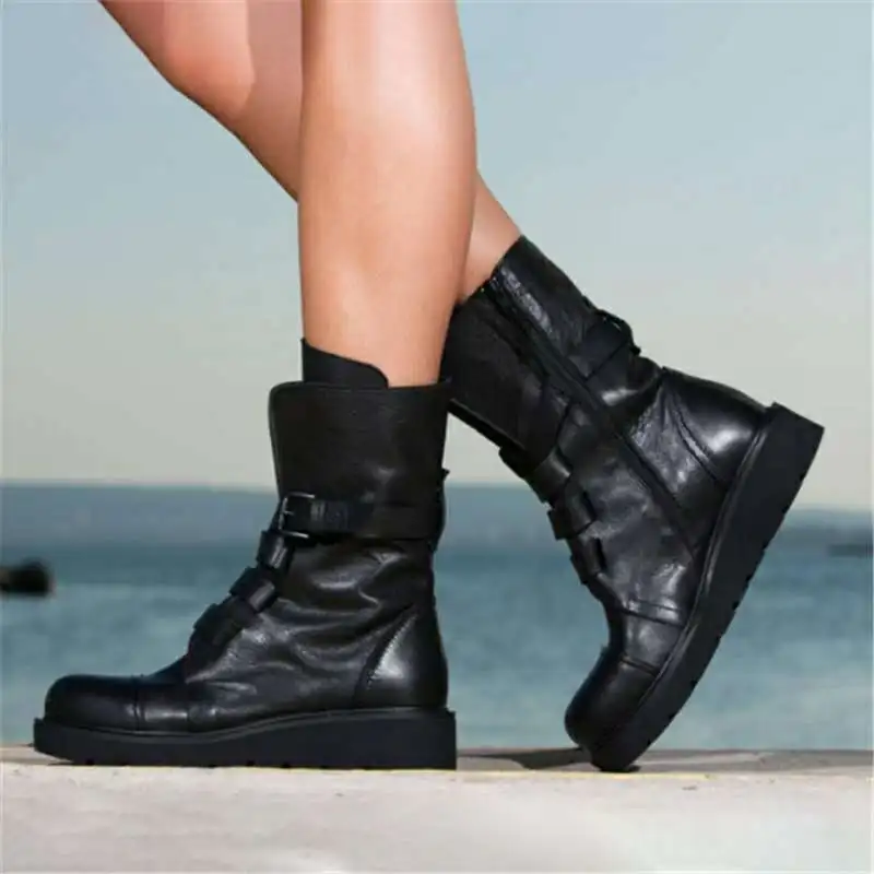 A192020New autumn and winter women's boots European and American style retro zipper boots black Martin boots women.