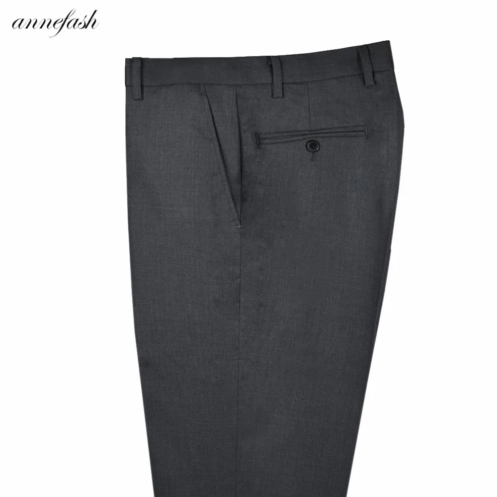Индивидуальный заказ средний серый приталенный костюм камвольной шерсти деловой мужской костюм(пиджак+ брюки