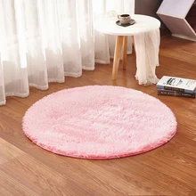 Зимний плюшевый круглый ворсистый ковер розовый/белый ковер для спальни мягкий пушистый устойчивый к царапинам коврик нескользящий коврик для детской комнаты
