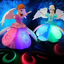 Светодиодный светящийся ребенок принцесса кукла игрушка музыкальный мигающий Электрический танцы куклы-принцессы игрушки куклы для девочек Малыш девочка подарок мальчик