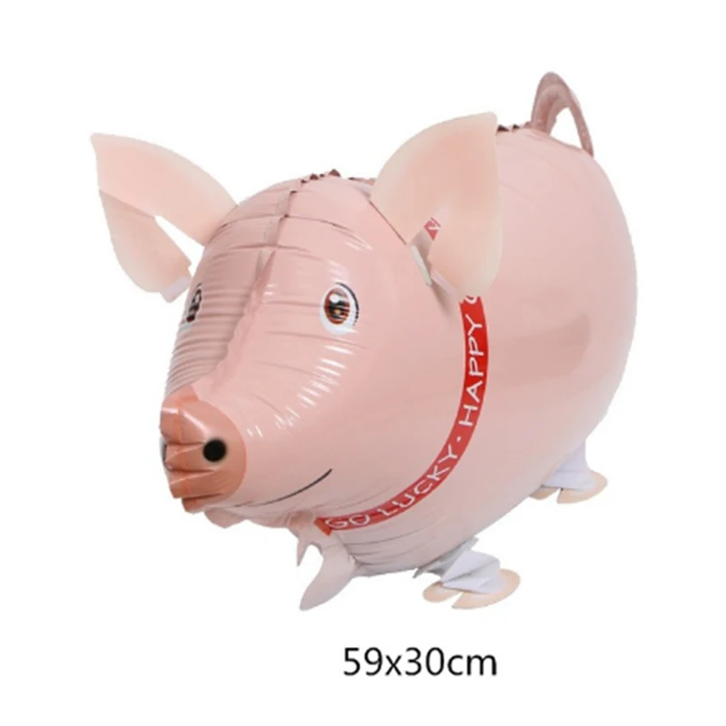 Воздушные шарики в виде животных прогулочная Розовая Свинья голова ребенок душ