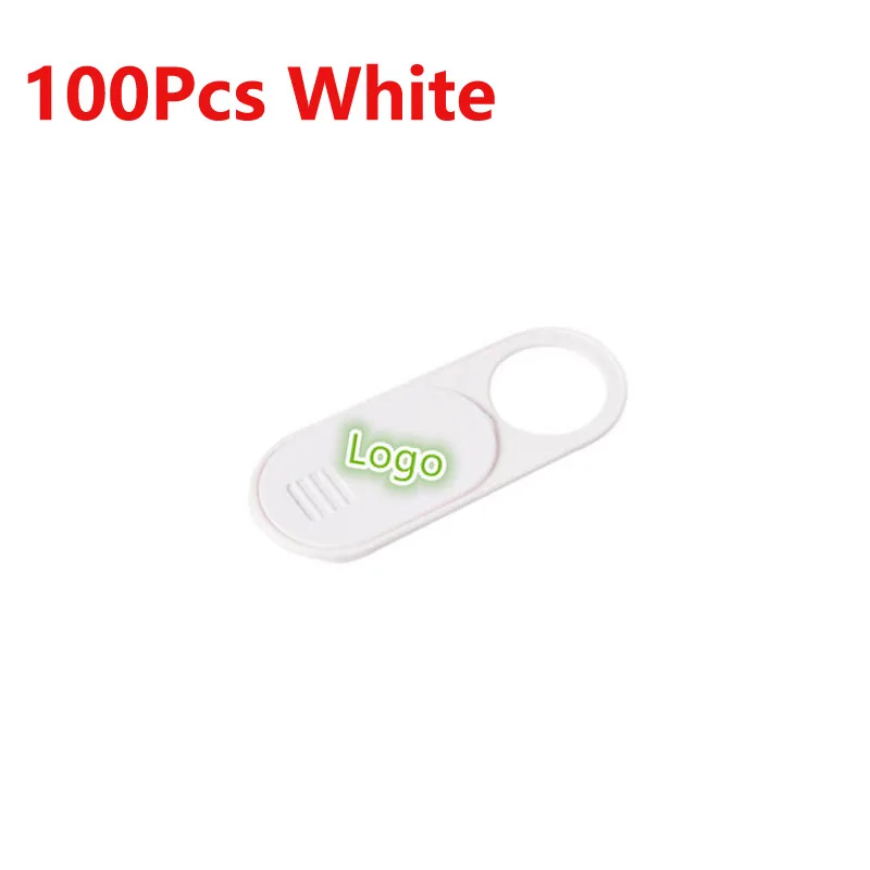 100Pcs White 100-500 шт продукты на заказ печать логотипа веб-камера крышка ультра тонкий затвор слайдер крышка объектива камеры для вашего логотипа - Цвет: 100Pcs White