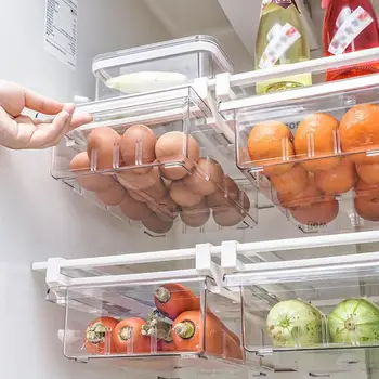 

Transparent Refrigerator Storage Box Compartment Organizer Bin Containers Food Fridge Storage Drawer Keeping Refrigerated L0G3