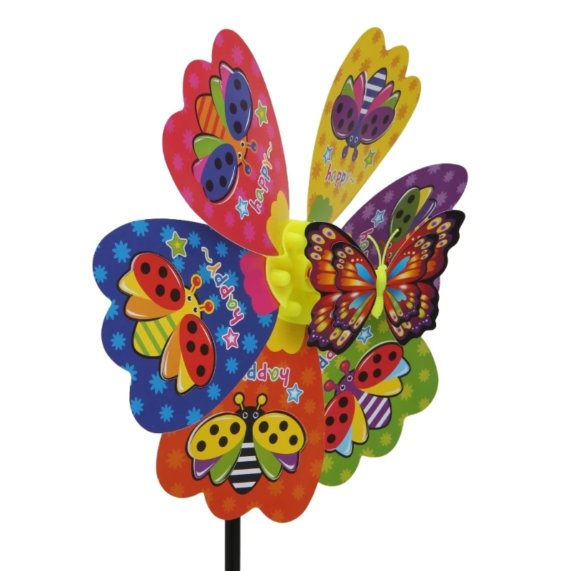 3D бабочка насекомых ветряная мельница ветер Spinner домашний сад двор декоративные Детские игрушки 72XF