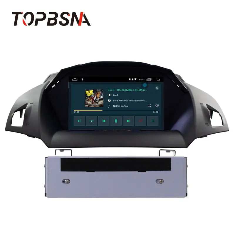Discount TOPBSNA Android 9.0 Car DVD Player For Ford Kuga Escape C-Max 2013 2014 2015 2016 2017 2018 1 Din Car Radio Stereo Headunit WIFI 2