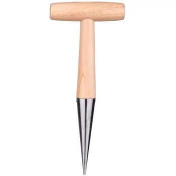 

Wooden Handle Planter Hand Tools Traditional Garden Stainless Steel Dibber Hand Dibber with Light Weight Wooden Handle