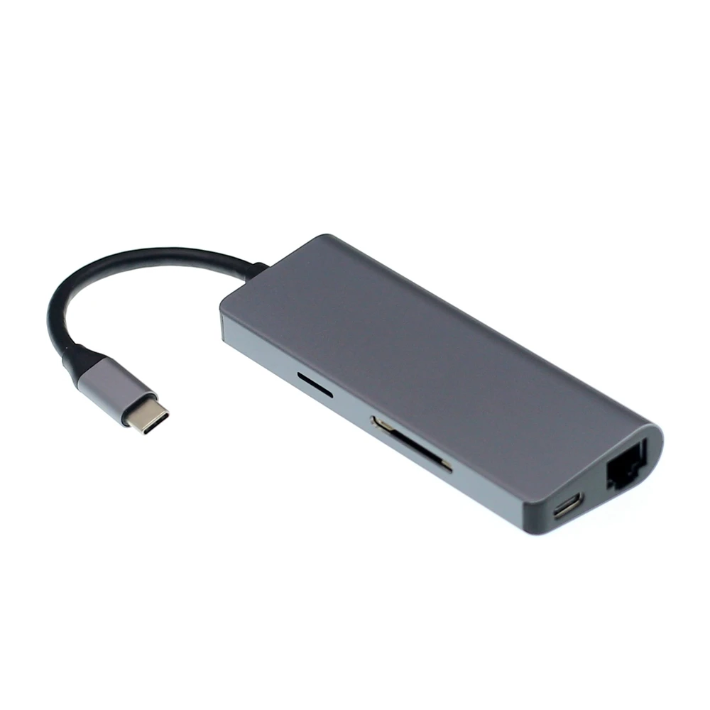 Pingle 7 в 1 USB3.0 концентратор USB-C HDMI 4K Gigabit Ethernet Rj45 адаптер USB SD/TF кардридер для MacBook Pro iPad type-C концентратор Hdmi