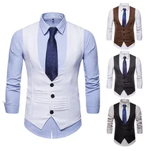 Мужской однобортный жилет с v-образным вырезом неправильного дизайна спортивный костюм жилет M41