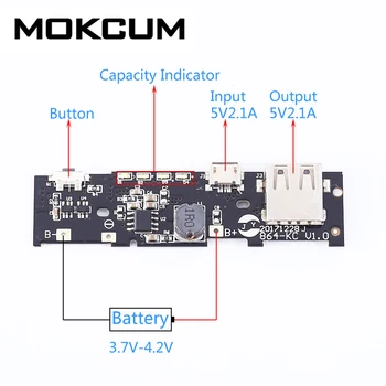 

Lithium Battery Charging Board 3.7V to 5V 2.1A Discharger Charger Module DIY Charger