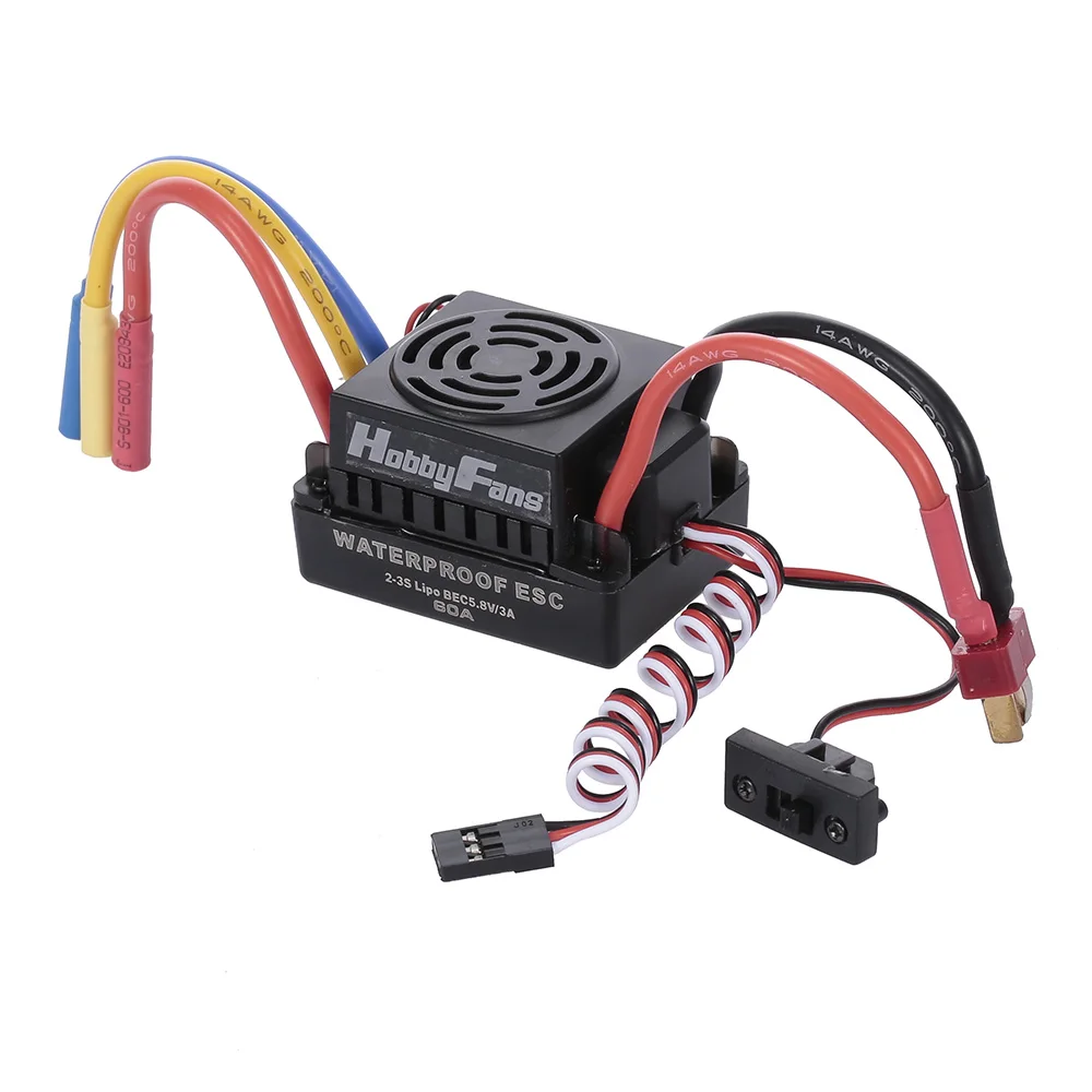 HobbyFans 3650 3100/3500/3900/4300KV бесщеточный мотор с радиатором и 60A ESC с BEC водонепроницаемый для 1/10 RC автомобиль грузовик