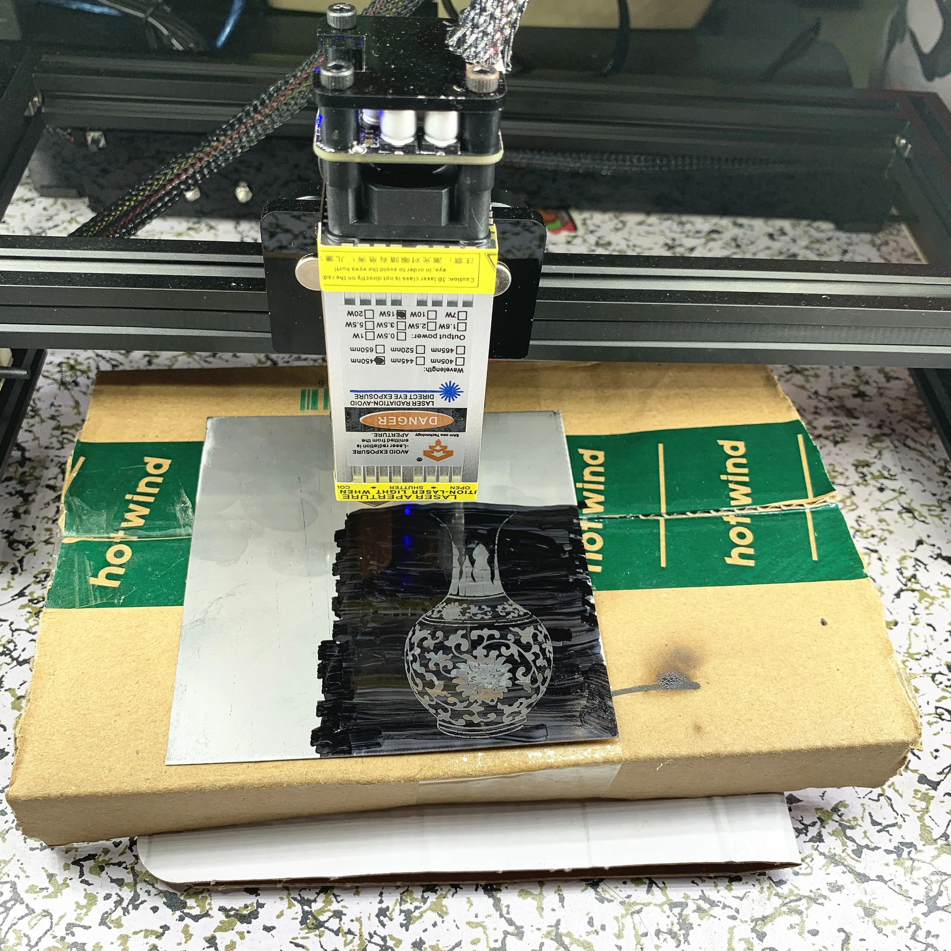 Лазерная головка cnc15W с фактической мощностью 40 мм. Синий лазерный модуль 15 Вт 33 мм