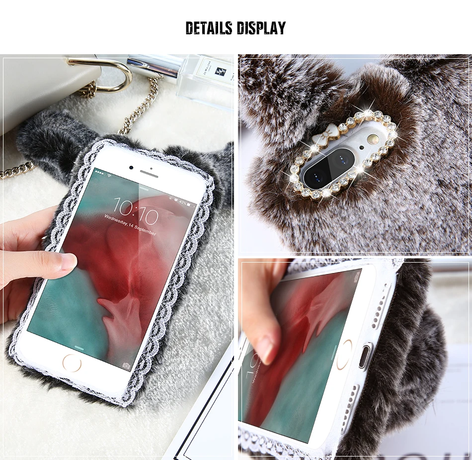 cute furry rabbit case for iPhone 6 7  Plus (5)