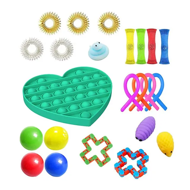OPP Decompression Doll 22 Sensory Toy Sets Marble A Stress And Anxiety Relief Toys For Children And Adults Sensory Fidget Toys Set Stress Relief And Anti-Anxiety Tools Bundle For Kids And Adults