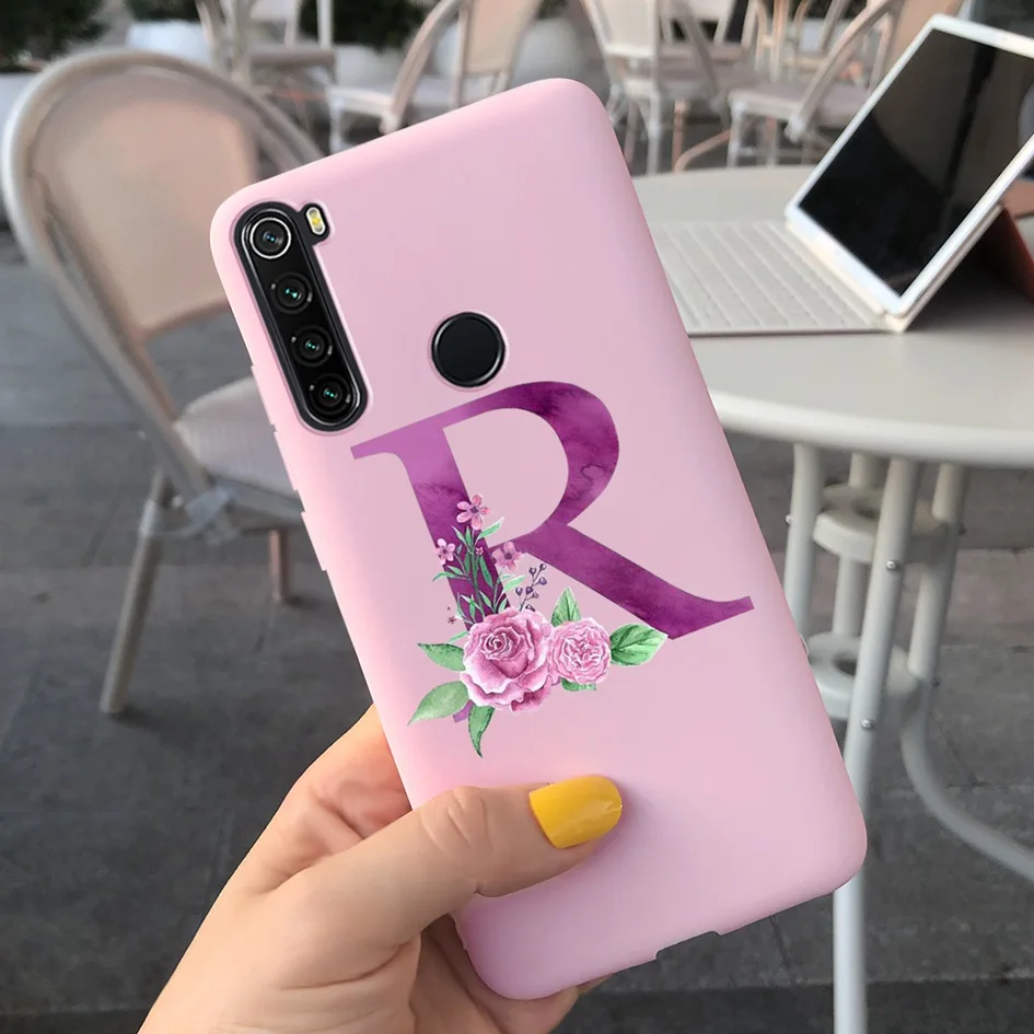 Cho Ốp Lưng Para Xiaomi Redmi Note 8 T 8 T Ốp Lưng Silicone Mềm In Điện Thoại Bao Da Cho Redmi Note 8 Pro Note8T Ốp Lưng Fundas Chữ Cái xiaomi leather case cover Cases For Xiaomi