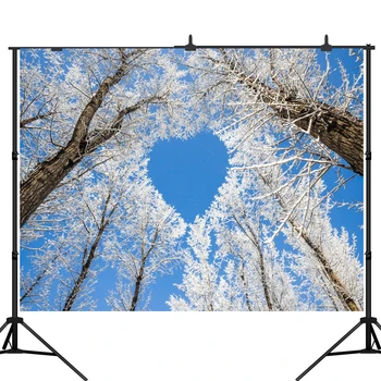 

Lyavshi Winter forest Heart pattern Christmas Decor Photography Backgrounds Photographic Backdrops For Photo Studio