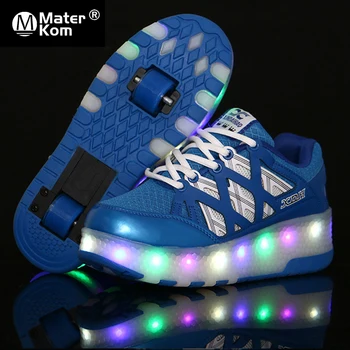 

Size 28-40 Kids Roller Skate Shoes with LED Lights Boys Luminous Wheel Sneakers for Children Girls Glowing Led Shoes with Roller