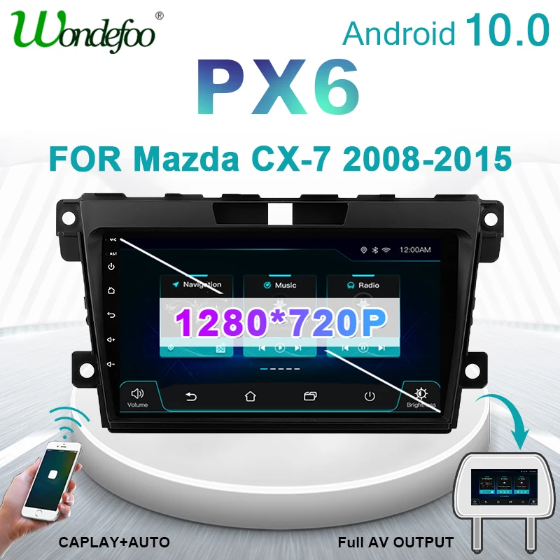 PX6 2 din Android 10 car radio For Mazda CX7 CX-7 CX 7 2008-2015 2din stereo screen Navigation bluetooth auto audio multimedia | Автомобили