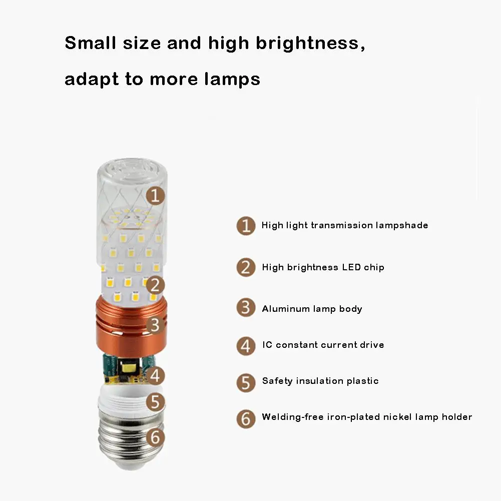 4PCS LED Light Bulbs 12W Three-color Dimming Corn Light For Home Office