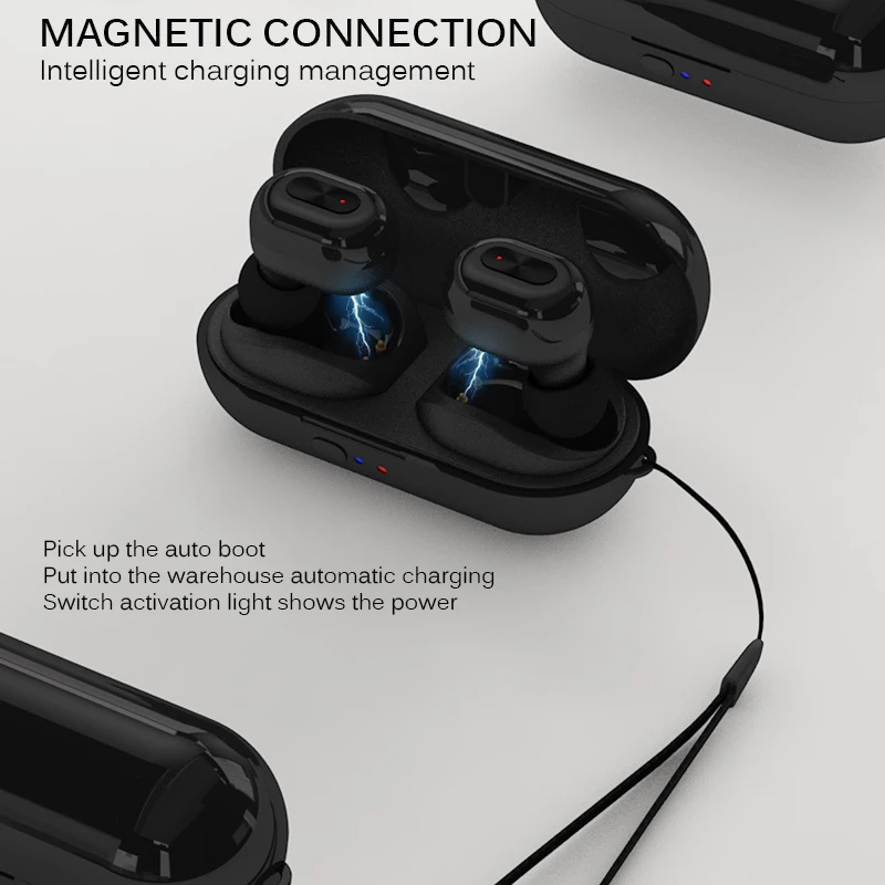 Длинные батареи HD стерео TWS Bluetooth V5.0 наушники, сенсорное управление беспроводные наушники смартфон Spor с микрофоном шумоизоляция