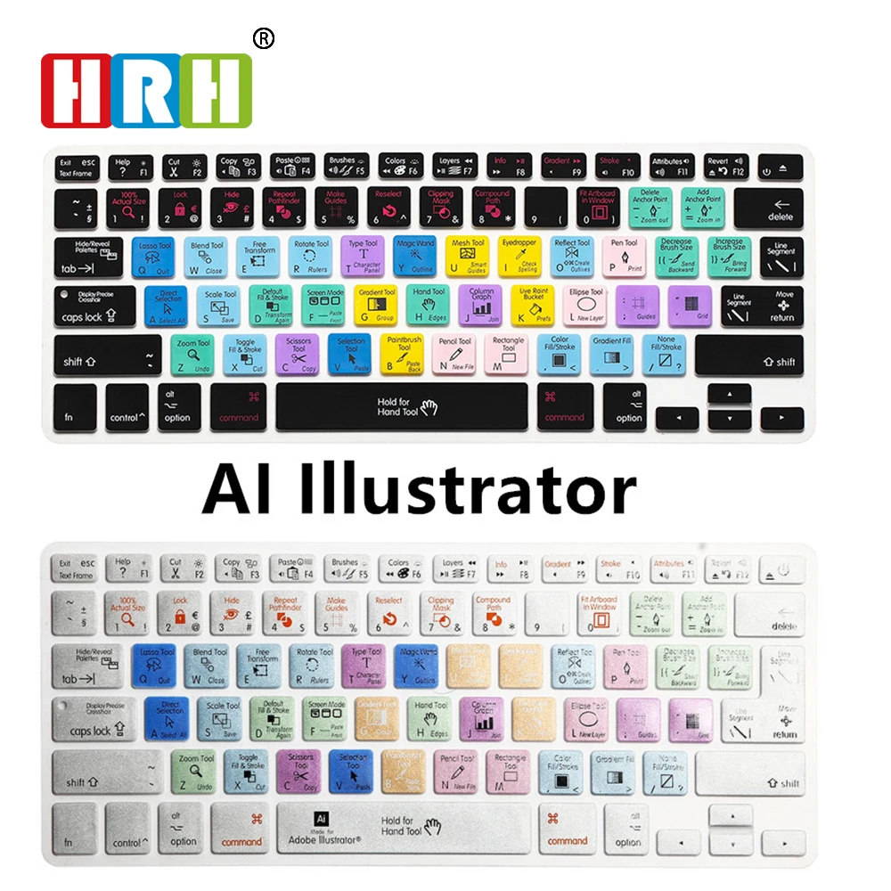 Hrh Ai Illustrator Shortcut Hotkey Silicone Keyboard Cover Skin For Macbook Pro Retina Air 13 15 17 Both Eu Us Before 16 Keyboard Cover Skin Silicone Keyboard Coverkeyboard Cover Aliexpress