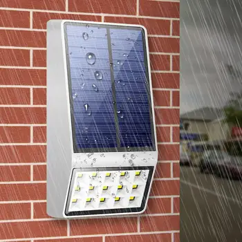 

LED IP65 Solar Power Wall Lights Energy Colourless Fading High Lumen No Flash Screen Save Emergency Security Garden Yard Lamp
