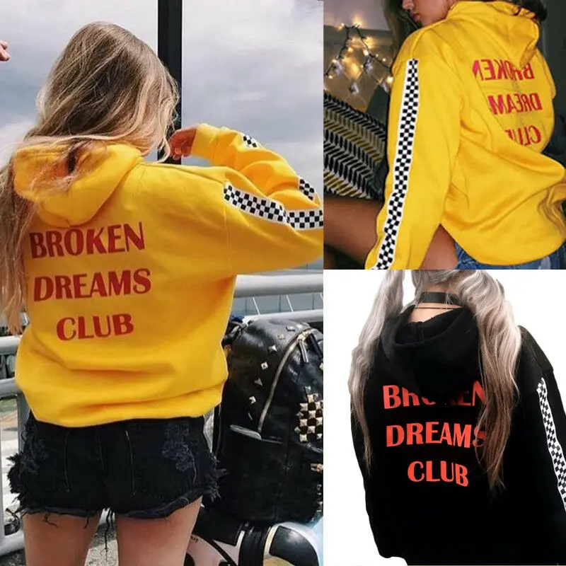 

2019 Autumn Winter Women Unique Broken Dreams Club Race Hoodies Pullover Long-sleeved Loose Sweatshirts