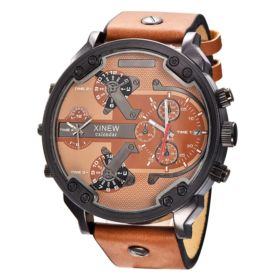 

Men's Fashion Luxury Watch Leather Strap Date Analog Quartz Sport Mens Wristwatches erkek kol saati Man Clock Relojes Mujer 2019
