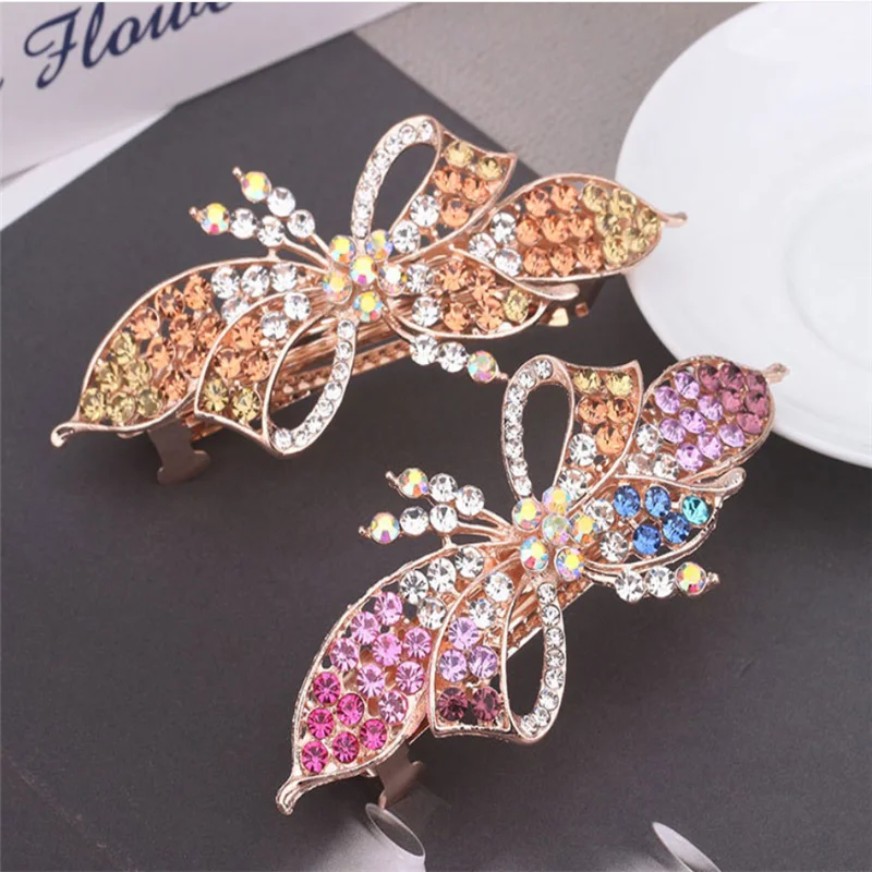 Red - Mirror Shell Work Women's Bow Hair Clip 06 main image 1