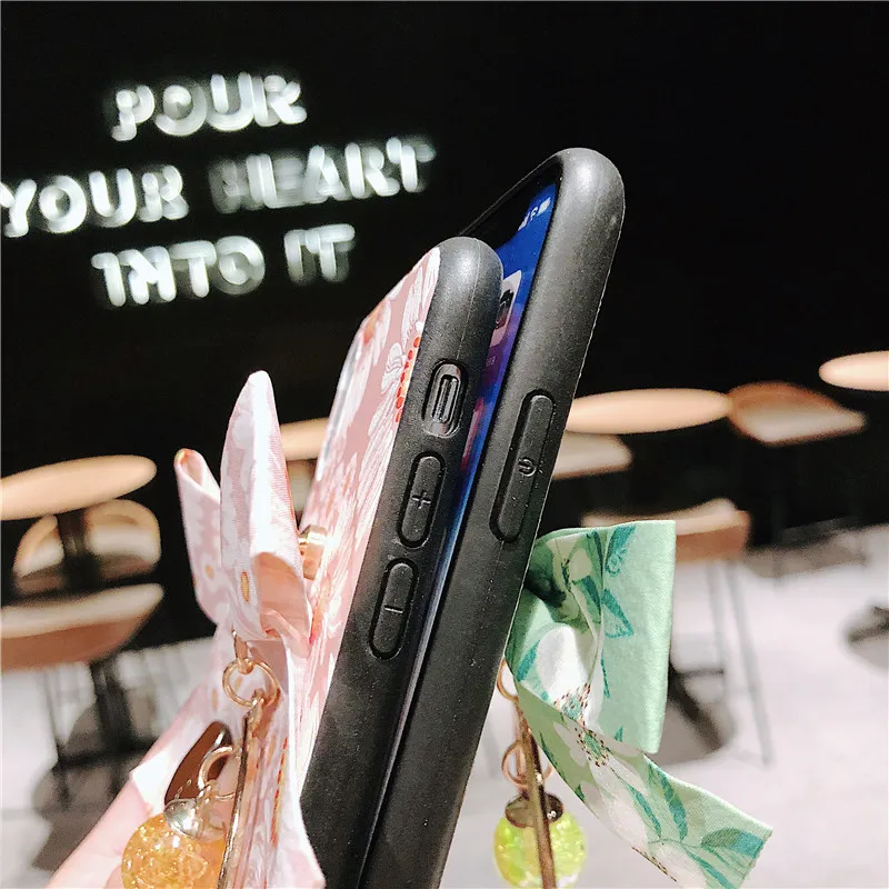 Мягкий чехол из ТПУ с ремешком на запястье для huawei P20 P30 Lite Pro Honor 20 mate 20 Pro Nova 3 4 5 5i чехол с цветочным узором и ремешком