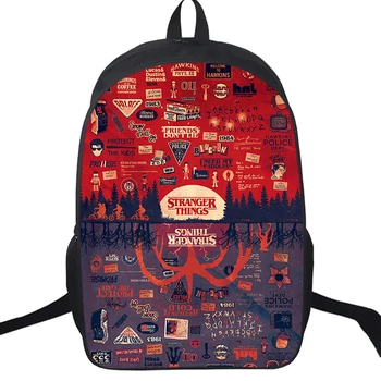 

16 Inch Stranger Things Teenagers Backpack Daily Bookbag Surprise Gift Children Boy Girl Schoolbag Casual Travel Shoulder Bags