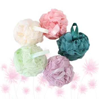 

5 Pcs Adults Bath Ball Bubble Making Ball Practical Bath Flower Bath Puff Bath Sponge (Purple,Green,Blue,Pink,Off-white)