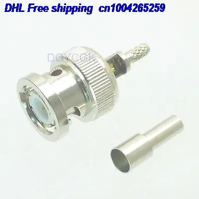 

DHL 100pcs BNC male plug window crimp RG174 RG316 LMR100 straight male connector 22-ct