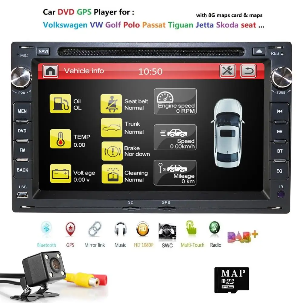 Cheap Car DVD Radio For Old V W Transporter T4/T5 Bora Passat Mk5 Golf Mk4 PoloJetta GPS Radio Stereo Car Multimedia RDS SWC DAB SD BT 2