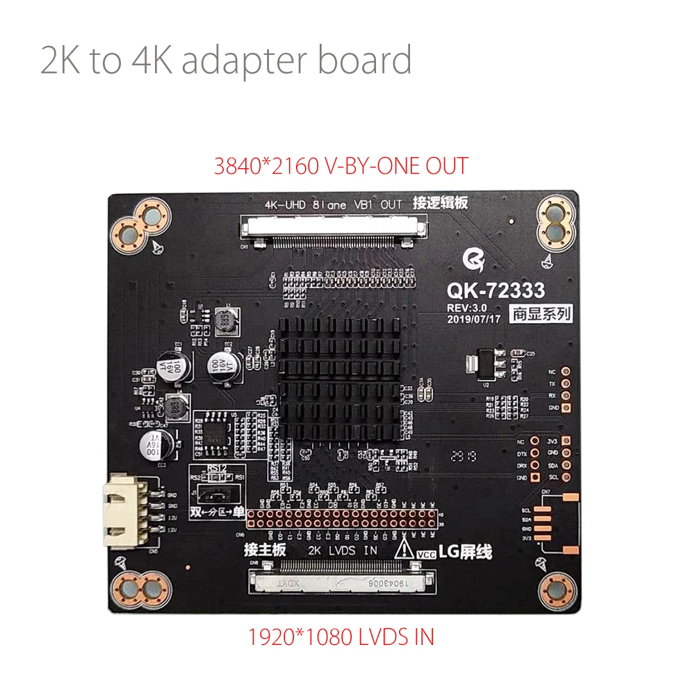 Плата передачи от 2 к 4 60 Гц V by One 8 полос до плата преобразования LVDS 4K адаптера 3840*2160