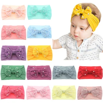 

Baby Cute Girls Boys Pearl Bowknot Design Headband Headwear Apparel Photography Prop Party Gift